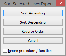GExperts-Sort-Selected-Lines